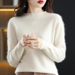 Autumn and Winter 2022 New Women's Sweater 100% Mink Cashmere Women's O-Neck Pullover Casual Knitting Korean Loose Fashion Top