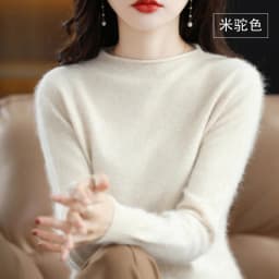 Autumn and Winter 2022 New Women's Sweater 100% Mink Cashmere Women's O-Neck Pullover Casual Knitting Korean Loose Fashion Top