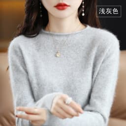 Autumn and Winter 2022 New Women's Sweater 100% Mink Cashmere Women's O-Neck Pullover Casual Knitting Korean Loose Fashion Top