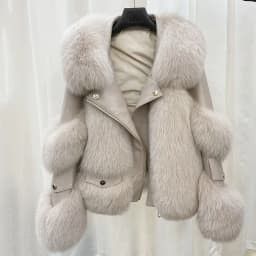 Women's Jacket with Artificial Fox Fur, Extra Thick, Warm, New