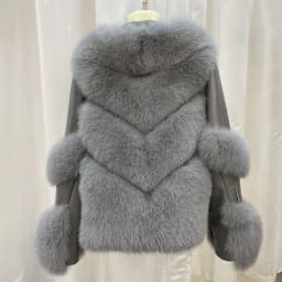 Women's Jacket with Artificial Fox Fur, Extra Thick, Warm, New