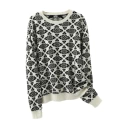 2022 Snowflake autumn winter new pure cashmere sweater ladies thick jacquard loose sweater round neck sweater to keep warm