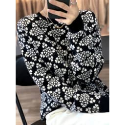 2022 Snowflake autumn winter new pure cashmere sweater ladies thick jacquard loose sweater round neck sweater to keep warm