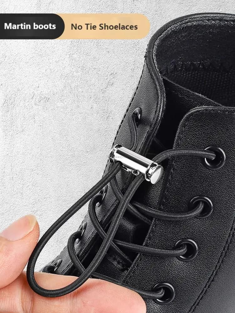 NEW Elastic buckle Shoe laces Metal Lock Button Shoelace No Tie ShoeLaces Kids Adult Quick Lazy Sneakers Boots Laces Shoestrings