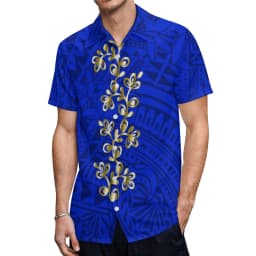Custom Logo Pacific Island Art Sustainable Ruffle Sleeve Dress Hawaii Tribal Polynesian Hibiscus Sublimation Print Short Dresses