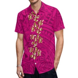 Custom Logo Pacific Island Art Sustainable Ruffle Sleeve Dress Hawaii Tribal Polynesian Hibiscus Sublimation Print Short Dresses