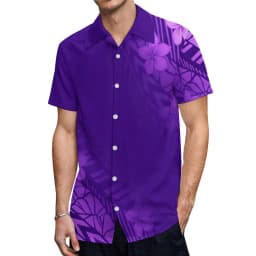 Custom Logo Pacific Island Art Sustainable Ruffle Sleeve Dress Hawaii Tribal Polynesian Hibiscus Sublimation Print Short Dresses