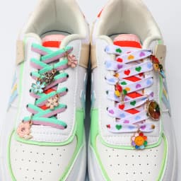Metal Rainbow Sport Shoe Laces Decorations Women's Sneakers Shoelaces Charms Shoes Buckle Decorative Accesories for Girls