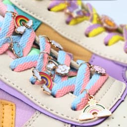 Metal Rainbow Sport Shoe Laces Decorations Women's Sneakers Shoelaces Charms Shoes Buckle Decorative Accesories for Girls