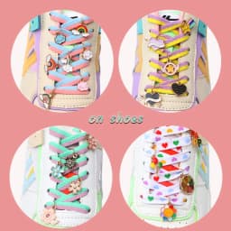 Metal Rainbow Sport Shoe Laces Decorations Women's Sneakers Shoelaces Charms Shoes Buckle Decorative Accesories for Girls