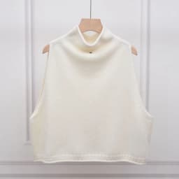 Cashmere Vest for Women, High Neck Pullover, Casual Knit Top, Sleeveless Jacket, Plus Size Waistcoat, Autumn and Winter
