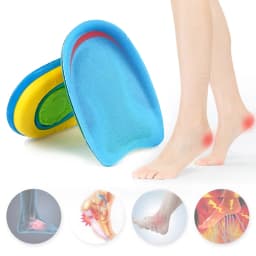 EiD Soft Silicone Gel Insoles for heel spurs pain Foot cushion Foot Massager Care Half Heel Plantar Fasciitis Insole Pad Unisex