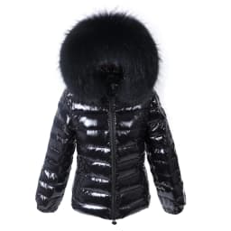 Maomaokong Winter waterproof Jacket Women Real White Duck Down Lining Coat natural Raccoon Fur Collar Warm Black down jacket