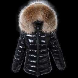Maomaokong Winter waterproof Jacket Women Real White Duck Down Lining Coat natural Raccoon Fur Collar Warm Black down jacket