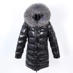Maomaokong Winter waterproof Jacket Women Real White Duck Down Lining Coat natural Raccoon Fur Collar Warm Black down jacket