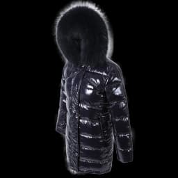 Maomaokong Winter waterproof Jacket Women Real White Duck Down Lining Coat natural Raccoon Fur Collar Warm Black down jacket