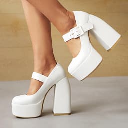Super High Profiled Heel Catwalk Platform With Women's Pumps Super High Waterproof Platform Belt Buckle Japanese Style Loafers