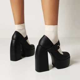 Super High Profiled Heel Catwalk Platform With Women's Pumps Super High Waterproof Platform Belt Buckle Japanese Style Loafers