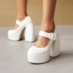 Super High Profiled Heel Catwalk Platform With Women's Pumps Super High Waterproof Platform Belt Buckle Japanese Style Loafers