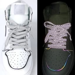 Reflective Shoelaces for Sneakers Flat Luminous Shoe Laces Cool Glow In The Dark Shoelace Adult Children Sports Shoestrings