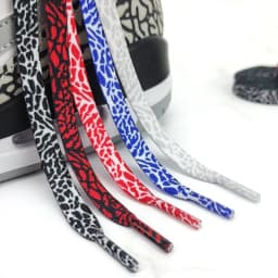 Shoelaces for Shoes Burst Crack Texture Rope Flat Leopard Print Shoelace Cement Flame Red Printing Shoe Laces for Women Man