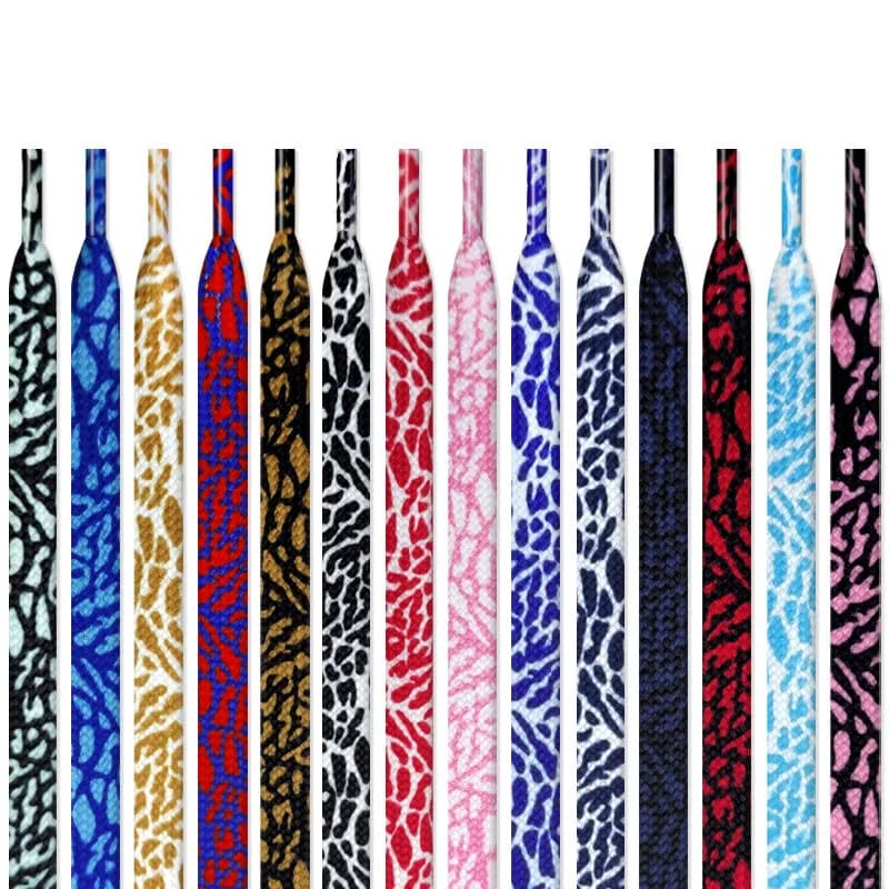 Shoelaces for Shoes Burst Crack Texture Rope Flat Leopard Print Shoelace Cement Flame Red Printing Shoe Laces for Women Man