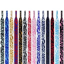 Shoelaces for Shoes Burst Crack Texture Rope Flat Leopard Print Shoelace Cement Flame Red Printing Shoe Laces for Women Man