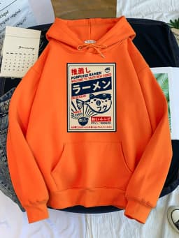 Puffer Fish Ramen Japanese Menu Poster Prints Women Hoodies Fashion Tracksuit Oversize Clothing Autumn Fashion Female Sportswear