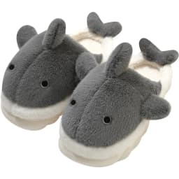 Cute Shark Cotton Slippers Women's Autumn And Winter Home Indoor Non-slip Warm Thick Bottom Household Couple Wool Slippers