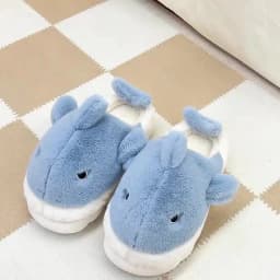 Cute Shark Cotton Slippers Women's Autumn And Winter Home Indoor Non-slip Warm Thick Bottom Household Couple Wool Slippers