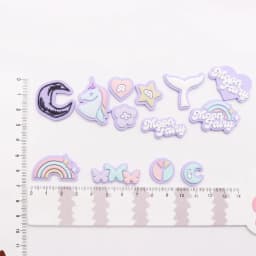 1Pcs Mermaid Tail Rainbow Unicorn Star Moon PVC Garden Shoes Charms Accessories DIY Shoe Decoration Sandals Ornament