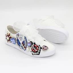 Women Casual Flat Skate Shoes Ribbon Lace Up Sneakers Comfortable Round Head Non-slip Design White for Woman Girl Size 35-44