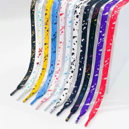 Ink Splatter Shoelace Shoelaces for Sneaker Flat Gilding Printing Colorful Splash Ink Hand-painted Basketball Shoe Laces