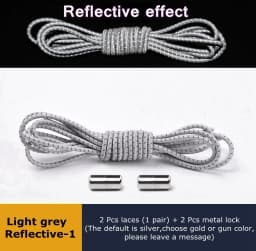 Elastic Shoelaces Reflective No Tie Shoelace Child Adult Unisex Convenient Quick Lock Lazy Laces Metal Tip Round Shoe Lace