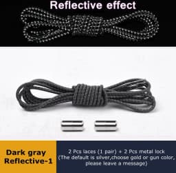 Elastic Shoelaces Reflective No Tie Shoelace Child Adult Unisex Convenient Quick Lock Lazy Laces Metal Tip Round Shoe Lace