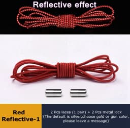 Elastic Shoelaces Reflective No Tie Shoelace Child Adult Unisex Convenient Quick Lock Lazy Laces Metal Tip Round Shoe Lace