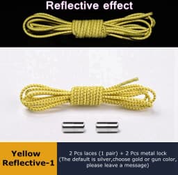 Elastic Shoelaces Reflective No Tie Shoelace Child Adult Unisex Convenient Quick Lock Lazy Laces Metal Tip Round Shoe Lace