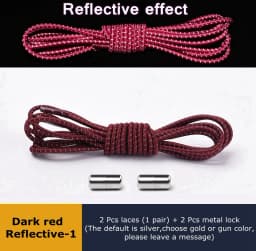 Elastic Shoelaces Reflective No Tie Shoelace Child Adult Unisex Convenient Quick Lock Lazy Laces Metal Tip Round Shoe Lace