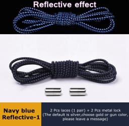 Elastic Shoelaces Reflective No Tie Shoelace Child Adult Unisex Convenient Quick Lock Lazy Laces Metal Tip Round Shoe Lace