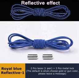 Elastic Shoelaces Reflective No Tie Shoelace Child Adult Unisex Convenient Quick Lock Lazy Laces Metal Tip Round Shoe Lace