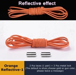 Elastic Shoelaces Reflective No Tie Shoelace Child Adult Unisex Convenient Quick Lock Lazy Laces Metal Tip Round Shoe Lace