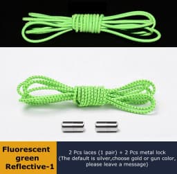Elastic Shoelaces Reflective No Tie Shoelace Child Adult Unisex Convenient Quick Lock Lazy Laces Metal Tip Round Shoe Lace