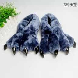 Soft Furry Slippers For Home Man Plush Fuzzy Home Shoes Slippers For Boys Funny Animal Slides Men's Bear Paw Slippers Cosplay