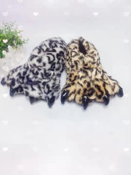 Soft Furry Slippers For Home Man Plush Fuzzy Home Shoes Slippers For Boys Funny Animal Slides Men's Bear Paw Slippers Cosplay