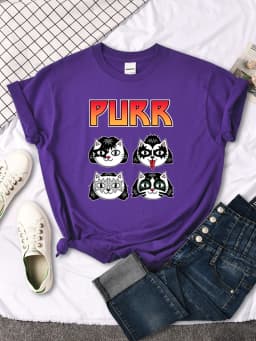 Cat Printing Female T-shirts Fashion Style Clothes Oversize T-shirt Harajuku Basic Clothing Summer Spring Gothic Women Tshirts