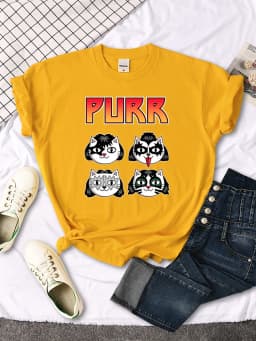 Cat Printing Female T-shirts Fashion Style Clothes Oversize T-shirt Harajuku Basic Clothing Summer Spring Gothic Women Tshirts