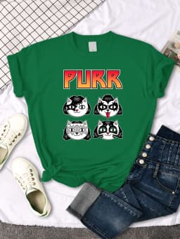 Cat Printing Female T-shirts Fashion Style Clothes Oversize T-shirt Harajuku Basic Clothing Summer Spring Gothic Women Tshirts