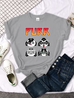 Cat Printing Female T-shirts Fashion Style Clothes Oversize T-shirt Harajuku Basic Clothing Summer Spring Gothic Women Tshirts