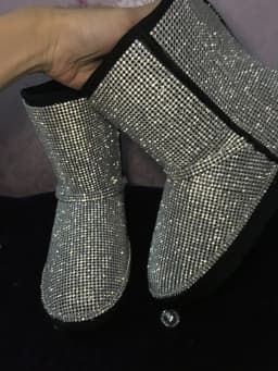 bling bling rhinestone snow boots woman thick flat whole rhinestones winter boots glitter pink back crystal snow boots