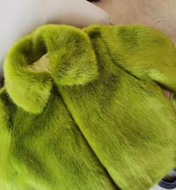 Winter Turn down Collar Lapel Hairy Shaggy Soft Faux Fur Coat Green Women Long Sleeve Furry Fur Warm Jacket Short Outerwear